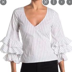 Last Call! Weston Ruffle Sleeve Surplice Top Nordstrom NWT